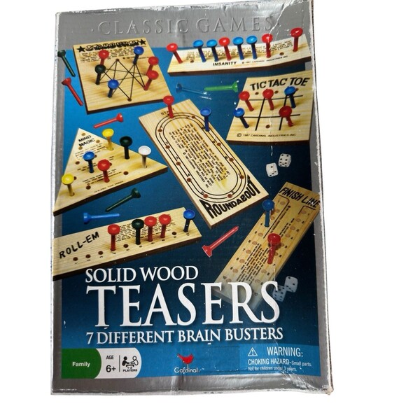 Vintage 90s Wooden Brain Teasers Classic Family Games Set 7 Puzzles - Picture 11 of 11